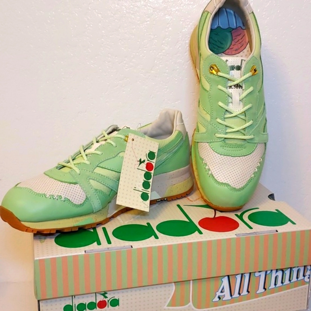 Diadora N9000 Feature X Cream Pistachio Lace-Up